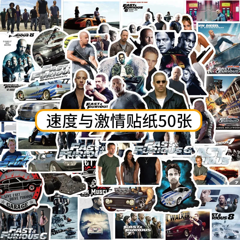 10/30/53PCS Fast & Furious Stickers Cool Racing Movie Decals Decoration Fridge Luggage Laptop Phone Guitar Skateboard Sticker